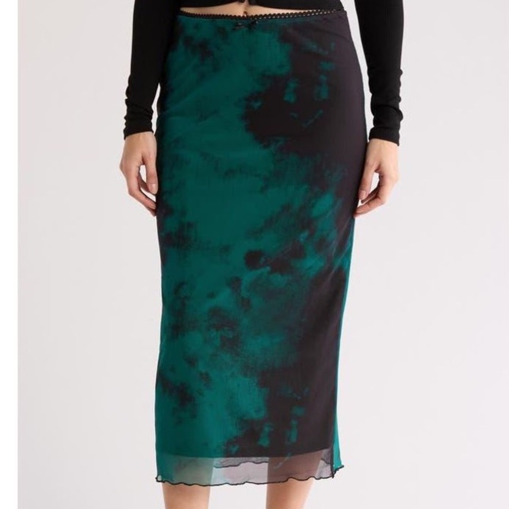 NWT Noisy May Lucia Printed Mesh Maxi Skirt